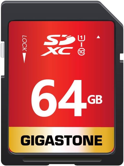 GIGASTONE 64GB SD Card UHS-I U1 Class 10 SDXC Memory Card High Speed Full HD Video Kodak Olympus Digital Camera