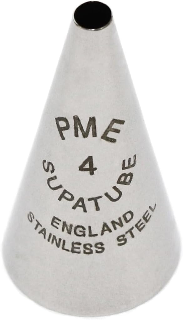PME Seamless Stainless Steel Supatube Decorating Tip, Writer, no. 4