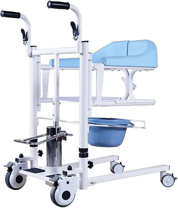 Hydraulic Patient Lift with Assisted Upper Body Lift Rack for Home Wheelchair Lift Transfer Chair, Car Lift Bedside Commode Chair Lift Aid, Adjustable Height Bathroom Patient Lift Transfer