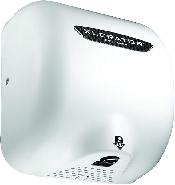 XLERATOR, XL-W-1.1N-110-120V 12.5 Amps 120V White Xlerator High Speed Cast Iron Hand Dryer, 12.68" x 11.75" x 6.68"