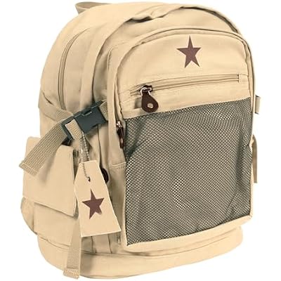 Rothco Vintage Canvas Star Backpack, Khaki
