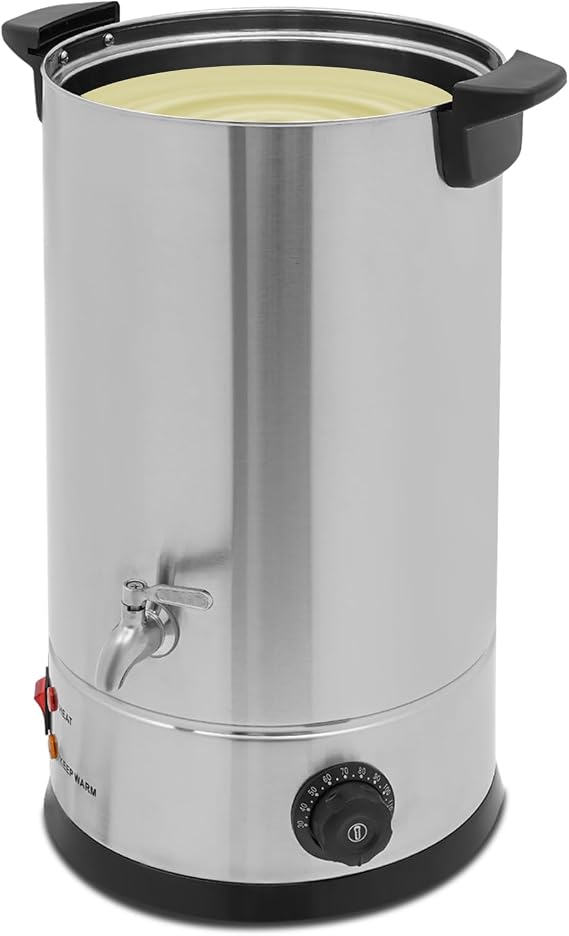 Wax Melter for Candle Making - 15L/507.2 oz Electric Candle Wax Melter Adjustable Temperature, Non Clogging and Easy to Clean for Melting Wax, Boiling Water, Making Tea and DIY Hobbies (Silver)