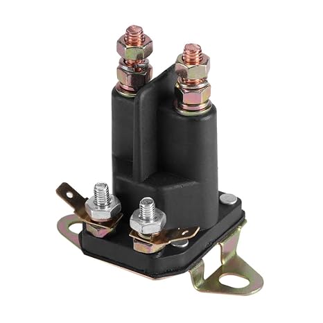 Starter Solenoid, 12V Starter Relay Solenoid, Black Metal and Plastic Lawn Tractor Starter Solenoid Switch Solenoid Accessory for MTD 109946 146154 1753539 AM138497 (33-334)
