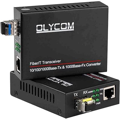 A Pair of Gigabit Ethernet Fiber Optical Media Converter Bidi 101001000Base-Tx Optic SM 20km to RJ45 Port with 1.25Gbs SFP Transceivers