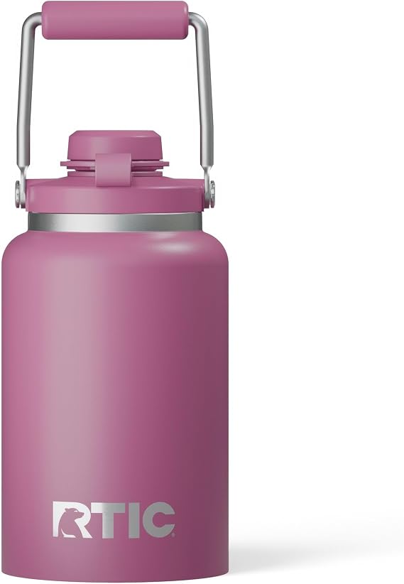 RTIC Half Gallon Outback Jug, Ceramic Lined, Orchid | Stainless Steel, Insulated Water Bottle with Lid and Handle, Double Wall Vacuum Insulation