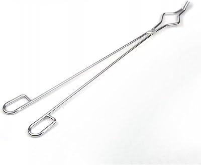 Chrome-Plated Round Steel Crucible Tongs, 2060 cm Laboratory Handling Tool for Muffle Furnaces, Heat-Resistant Stainless Steel Grip for Research Use 60cm Chrome Round Bar