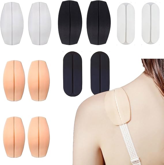 12 Pieces Bra Strap Gel Pads Non Slip Shoulder Pads Bra Strap Cushion Pads Fabric Relieve Pain Shoulder Pads