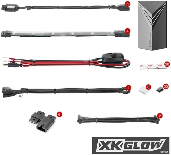XK GLOW 34016 7 Color Remote Control Motorcycle LED Light Kit, 12Pc, 12 Pack