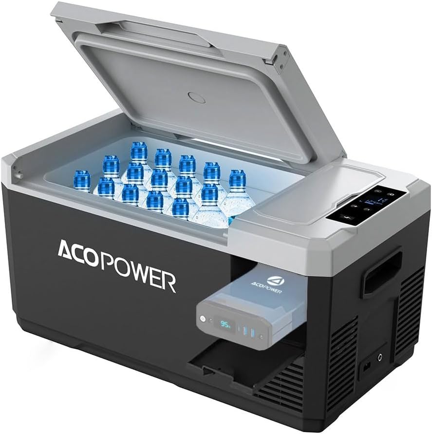 Acopower V18 1224220Volt Outdoor Auto Refrigerator with 18Liter Compressor Battery Not Included