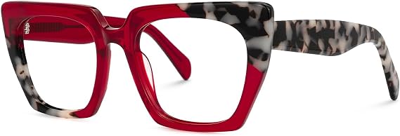 VOOGLAM Stylish Square Blue Light Blocking Glasses for Women Anti Eyestrain Dry Eyes Eyewear Sanna