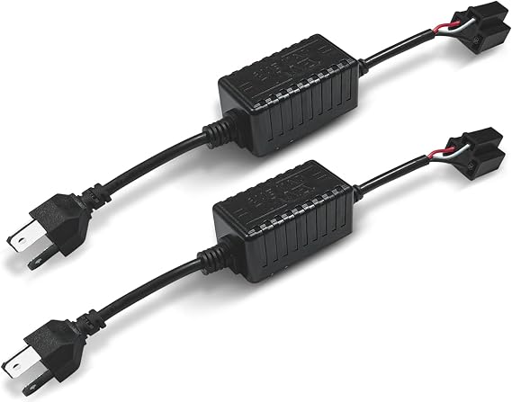 UNI-SHINE 2PCS 9003 HB2 H4 LED Decoders Anti Flicker Harness for LED Headlights Error Free Warning Canceller Capacitors Anti Flicker Resistor for Led Lights