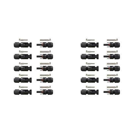 Renogy Solar Panel Cable, 5 Pairs Y Branch Connectors, Black (Pack of 2)