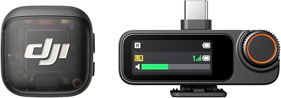 DJI Mic 3 (1 TX + 1 RX), Wireless Lavalier Mic for iPhone/Camera/Android | Ultralight, Extended Operating Time & Fast Charging, 400m Transmission, Noise Cancelling, Vlog, Streaming