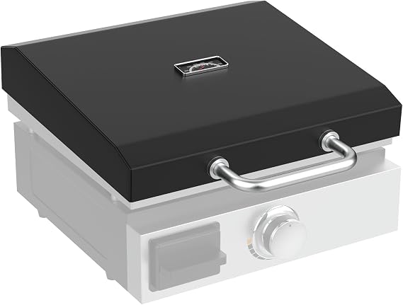 Upgraded Griddle Hinged Lid for 17 Blackstone 1971 1832 1814 1900 1650 1819 2142 1945 1939 1867 and More, Hard Cover Hood with Thermometer for Blackstone 17 Inch Griddle Accessories