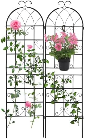 Metal Trellis Garden Trellis 2 Pack Metal Garden Trellis 81"20" Climbing Rose Trellis Outdoor Trellis Trellis for Climbing Plants Trellis for Roses Decorative Trellis 2 Pack
