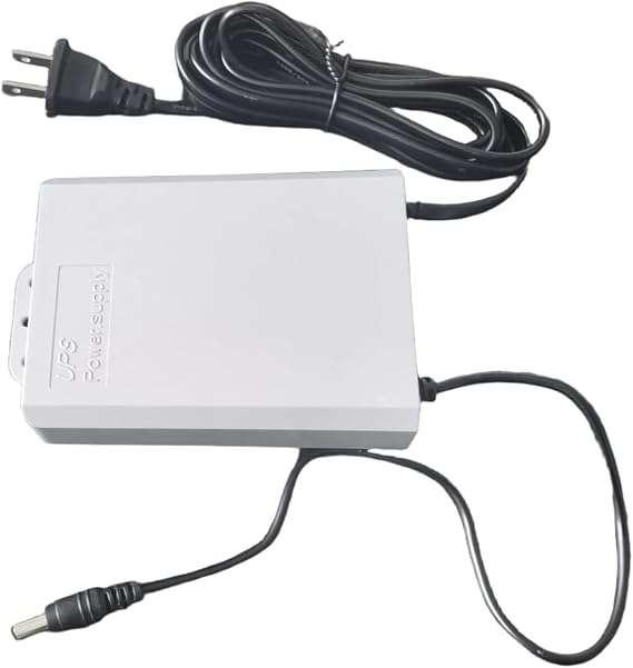 White Mini 12V UPS Battery Backup 5400MAH Router UPS 2A Uninterruptible Power Supply for Router Modem CCTV Camera, 8.7 Feet US Cord AC to DC Back up Rechargeable Power Aadpter (CCC 3.7 * 3 * 1800)