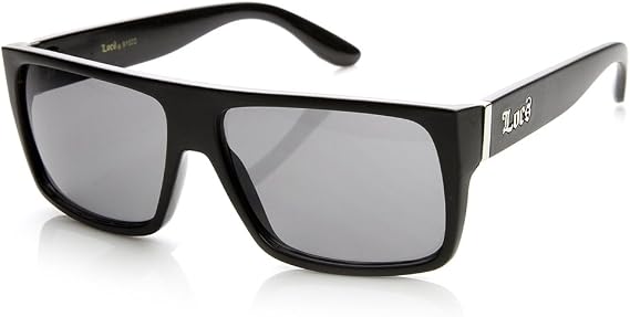 Locs Hardcore Shades Classic Flat Top Rectangle Sunglasses (Matte-Black)