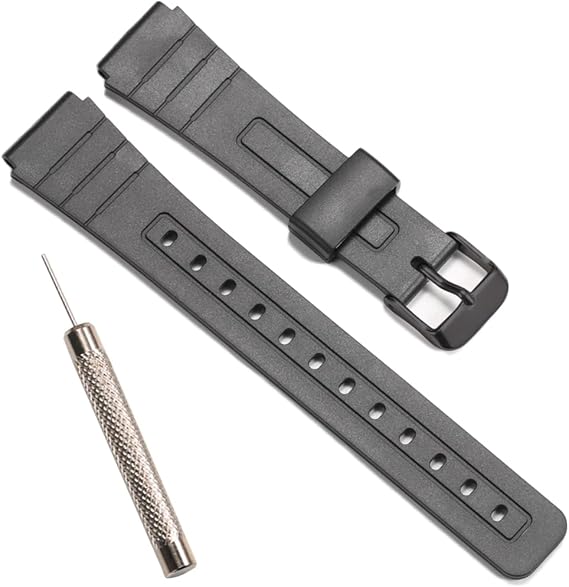 F-91W Replacement Resin Strap Compatible with Casio F-91W Mens Womens Strap Watch Accessories
