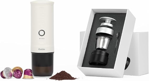 OutIn Nano Portable Electric Espresso Machine with double espresso busket