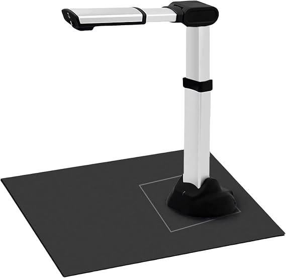 A2 Large Format Book & Document Scanner, 18MP Resolution, with 360-degree Wide-Angle Lens LED Fill Light, Support OCR Multi-Language, Auto Flatten Curved Page Technology, Works with Windows