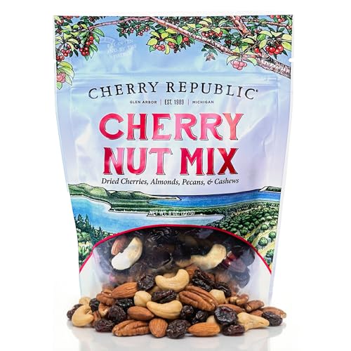 Cherry Republic Cherry Nut Mix, 8 oz Bag - Premium Mixed Nuts with Real Dried Cherries, Simple Ingredients, Sweet and Savory Flavor, Gourmet Fruit and Nut Mix for Snacking, Entertaining, Gifting