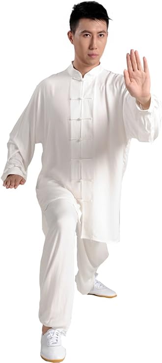ZooBoo Unisex Mens Chinese Traditional Cotton Tai Chi Uniform Kung Fu Clothing