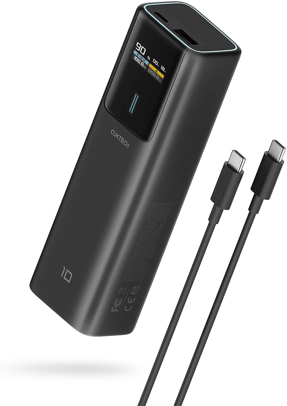 CUKTECH 100W Power Bank 10000mAh Power Bank with Digital Display External Cell Phone Battery for iPhone 151413 Series Samsung Galaxy S23S22 iPad AirPro Xiaomi MacBook Dell and more