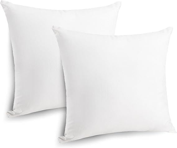 CRAFTSWORTH Pillow Insert 20x20 Inches Set of 2|Insert for Pillow Covers|Throw Pillow Inserts|Bed & Couch Pillows|Indoor Decorative Pillows|Lightweight Poly Cotton Insert|Sham Stuffer