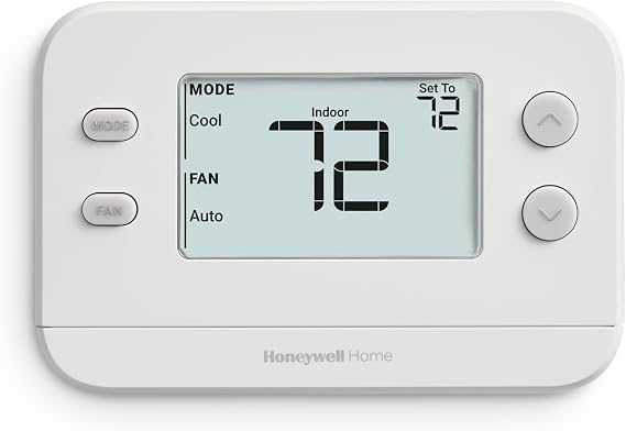 Honeywell Home FocusPRO N100 Non-Programmable Thermostat, TH1110U4000/U, 1 Heat/1 Cool Single-Stage Compatibility, Large Display, UWP Wall Plate, White