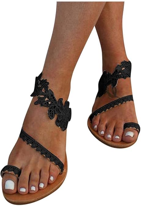Sandals for Women Flat Casual Beach Travel Shoes Bohemia Flat Sandals
