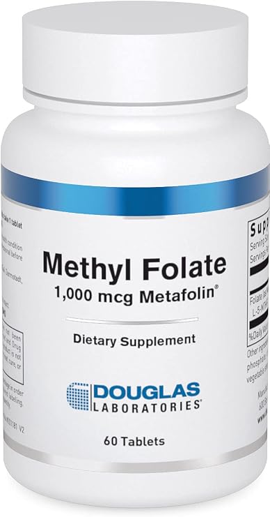Douglas Laboratories Methyl Folate L-5-MTHF - 1,000 mcg Metafolin - Vitamin B Folate - Supports Homocysteine Metabolism & Fetal Development - Non-GMO - 60 Tablets