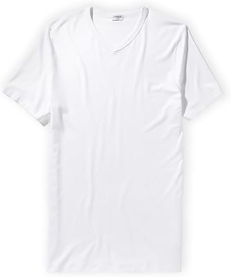 Pureness | T-Shirt Short Sleeve V-Neck - white - Zimmerli of Switzerland