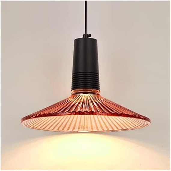 Chandelier Light, Ceiling Light and Simple Glass Pendant Single Head Chandelier - Hardware Ceiling Lamp with LED 3000K Light Source - Perfect Island Light for Living Rooms Bedrooms and Bedside Illumi
