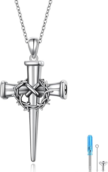 Urn Necklaces for Ashes Sterling Silver Cremation Pendant for Loss