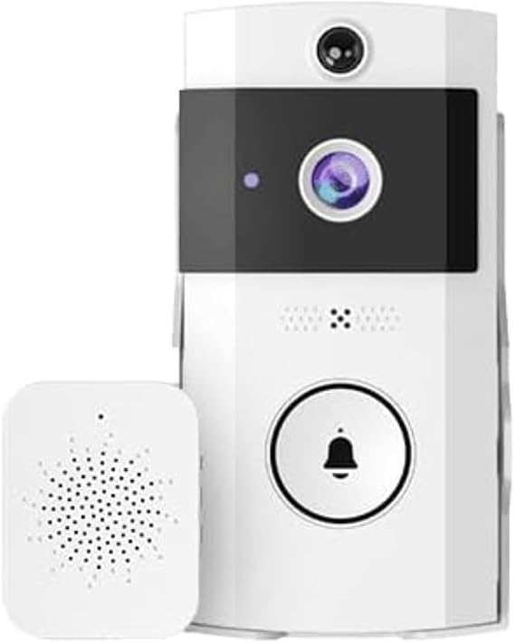 Wireless Video Doorbell Camera With And Two Way Talk For Home Security For Instant Motion Alerts White Abs Material Long Lasting Life Easy App Control Real Time Notifications