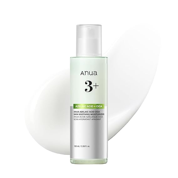 ANUA Azelaic Acid CICA Skin Soothing Moisturizer, 3.38 fl oz | Lightweight & Redness Relief, For Acne Prone Skin, Fragrance Free, Korean Skincare
