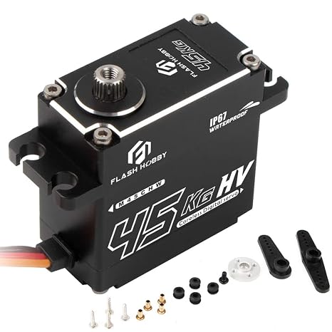 45Kg Full Waterproof Coreless Servo Motor Standard 180 Degree HV 8.4V High Torque RC Digital Servo for RC Car DIY Truck Robot Parts