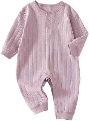 Unisex Newborn Baby Jumpsuit Pure Cotton Long Sleeve Baby Outfit Soft Comfortable Baby Clothes for Boys and Girls
