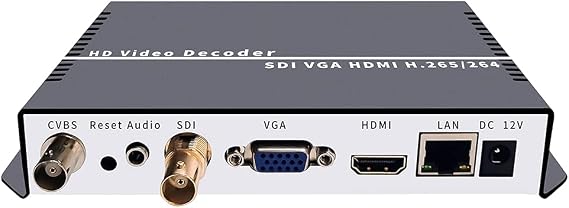 iseevy H.265 H.264 SDI Decoder with SDI HDMI VGA CVBS Output Support RTMP SRT RTSP UDP HTTP