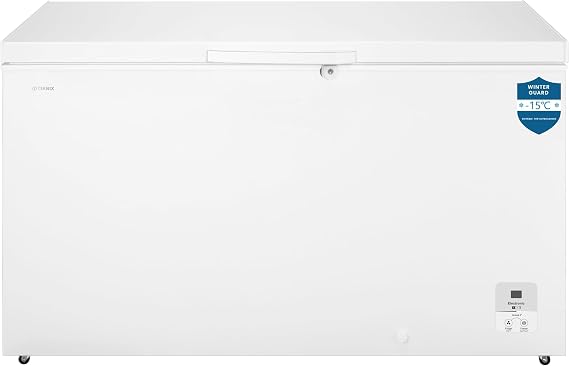 Teknix CH420 Freestanding Chest Freezer - 420L Capacity - Suitable for Garages, Outbuildings and Sheds - Refrigeration Mode - Temperature Control - 4 Star Freezer Rating - E Energy - White [Energy Class E]