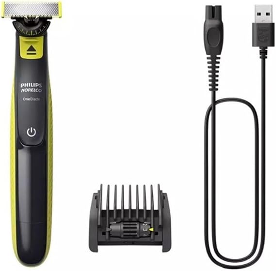 Philips Norelco QP2724/70 OneBlade Electric Trimmer, Dual Protection System, 5-in-1 Adjustable Comb, Innovative 360 Blades