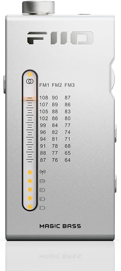 FiiO RR11 Taşınabilir FM HiFi Stereo Radyo Alıcısı Analog PVR Ayarı, BASS+3D Ses Efektleri, 64MHz-108MHz (Gümüş, Yüksek Çözünürlüklü Ses Sertifikalı)