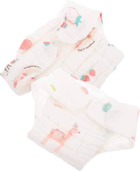 Micro Preemie Diapers 2 Pcs Cotton Baby Diapers for Newborns | Reusable Washable for Boys Girls Random Color