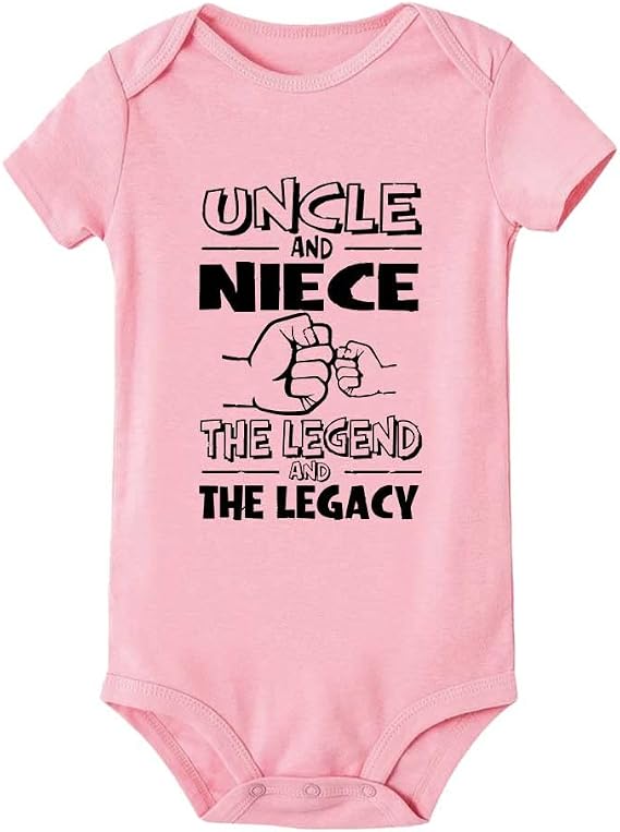 Uncle and Niece The Legend and The Legacy Newborn One-Piece Bodysuit Outfit Short Sleeve Onesie