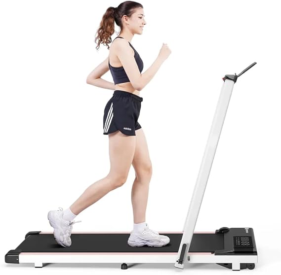 DeerRun Foldable Treadmill for Home with 5% Manual Incline and Handlebar, 0.67.5 MPH for Walking and Running, 3.0 HP, 300 lb Capacity, App &