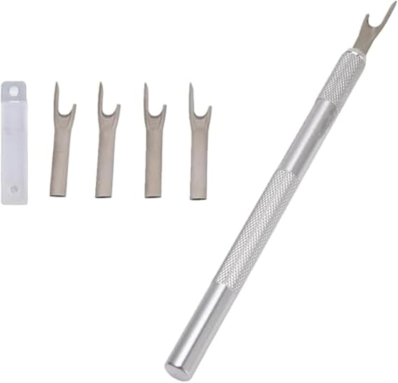 Seam Cutter, 5 Piece Metal Seam Ripper Set with Replacement Blade Aluminum Alloy Handle Stitch Unpicker for Sewing