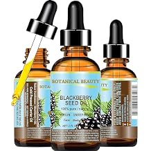Botanical Beauty BLACKBERRY SEED OIL 100% Pure Natural Virgin Unrefined. Cold Pressed Undiluted Carrier Oil for Face, Skin, Body, Hair, Anti-Aging Face Oil (2 Fl Oz)