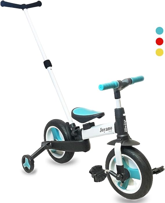 5-in-1 Kids Tricycle/Balance Bike/Push Bike with Pushbar for 2-8 Yrs Kids