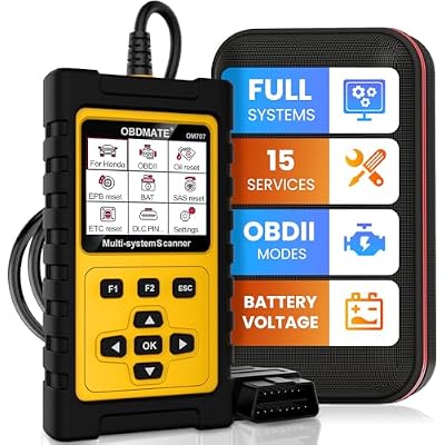 OBD2 Scanner for Honda Acura, OBDMATE OM707 Full Systems Diagnostic Tool with 15 Reset Services Auto VIN, Battery Test, One-Key IM Readiness, No Subscriptions Lifetime Update