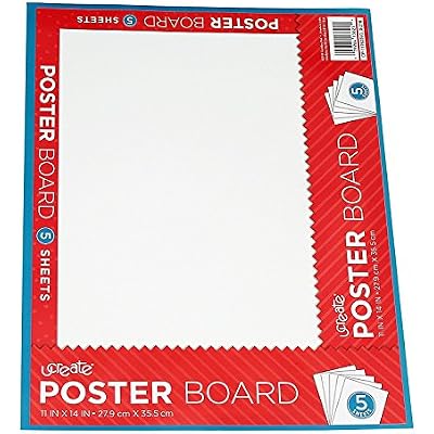 U-Create Ucreate White Poster Board, 11 x 14, 5 Pack 13825